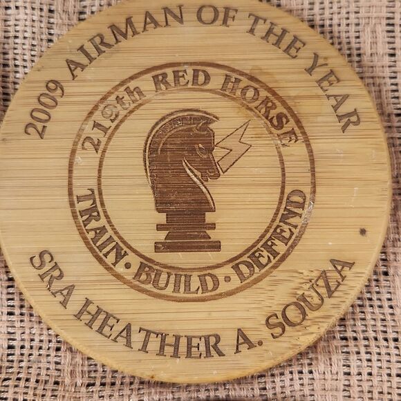 2009 Airman Of The Year 219th Red Horse Award Coasters Set Of 4 - Picture 2 of 4